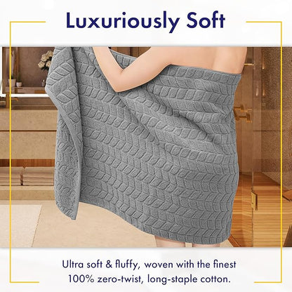 Ultra Soft & Stylish 700 GSM Luxury Bath Towels - 100% Zero-Twist, Long-Staple Cotton - Remarkably Absorbent & Quick Drying - 6 Piece Towel Set (Pewter Grey)