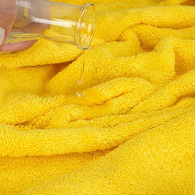 Cotton Paradise 6 Piece Towel Set, 100% Cotton Soft Absorbent Turkish Towels for Bathroom, 2 Bath Towels 2 Hand Towels 2 Washcloths, Yellow Towel Set