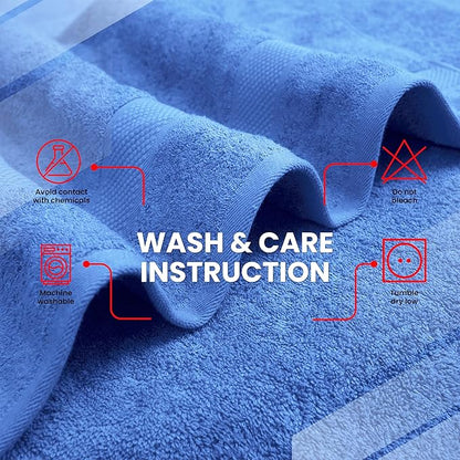Infinitee Xclusives– Luxury Bath Sheets Towels – 2 Pack 600 GSM (35X70 Inches)– 100% Ring Spun Cotton Large Bath Towels for Bathroom (Eloquent Blue, Bath Sheet Pack of 2)