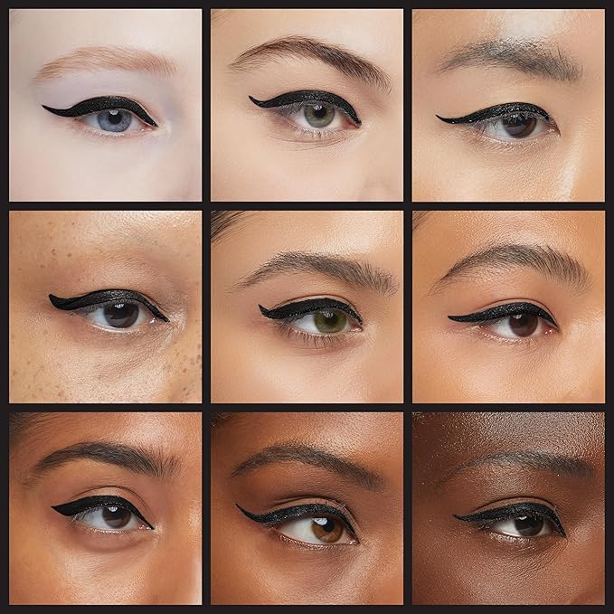 evpct 2Pcs Black & Black Liquid Eyeliner Colorful Set Waterproof Colored Color Eye Liners for Women Stamps Shapes for Eyes delineadores de colores para ojos delineador de ojos contra el agua 13&13