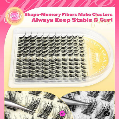 Cat Eye Natural Lash Clusters Wispy Eyelash Clusters 10-16MM Cluster Eyelash Extensions Left Right DIY Lash Extension Soft D-Curly Fox Eye Lashes Clusters 132Pcs Anime Individual Lashes