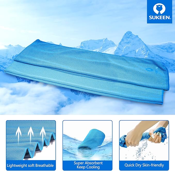 [4 Pack] Cooling Towel (40"x12"),Ice Towel,Soft Breathable Chilly Towel,Microfiber Towel for Yoga,Sport,Running,Gym,Workout,Camping,Fitness,Workout & More Activities (Dark Grey/Pink/Green/Light Blue)