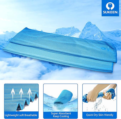 [4 Pack] Cooling Towel (40"x12"),Ice Towel,Soft Breathable Chilly Towel,Microfiber Towel for Yoga,Sport,Running,Gym,Workout,Camping,Fitness,Workout & More Activities (Dark Grey/Pink/Green/Light Blue)