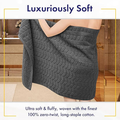 Ultra Soft & Stylish 700 GSM Luxury Bath Towels - 100% Zero-Twist, Long-Staple Cotton - Remarkably Absorbent & Quick Drying - 6 Piece Towel Set (Granite Grey)