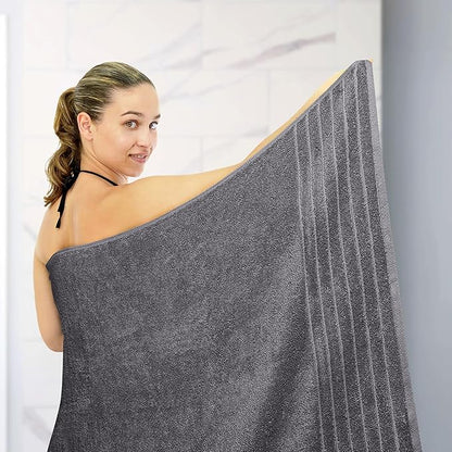 Tens Towels Pack of 1 Jumbo Bath Sheet 40 x 80 Inches, Extra Large & Light Weight, Quicker to Dry, 100% Cotton, Super Soft & Absorbent, Perfect to Wrap Yourself in, Dark Grey