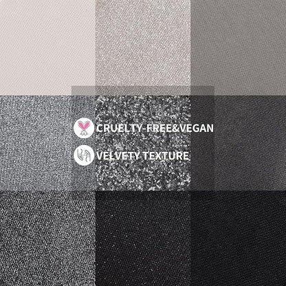 docolor Eyeshadow Palette 9 Colors Black Eyeshadow Gemstone Shadow Palette Highly Pigmented Mattes Shimmers Smokey Glitter Cream Colorful Powder Blendable Long Lasting Waterproof Makeup Palette
