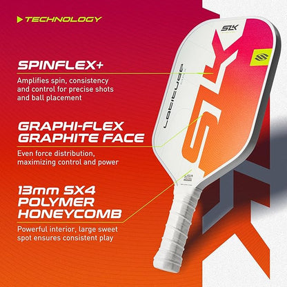 SLK Latitude 2.0 Pickleball Paddle | G4 Graphite Pickleball Paddle Face | Rev-Core+ Technology with SpinFlex Surface | Redesigned for Performance and Control