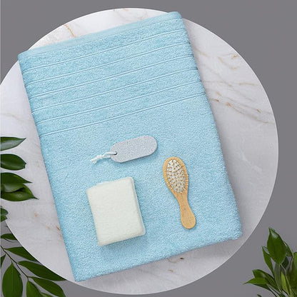 Tens Towels Pack of 1 Jumbo Bath Sheet 40 x 80 Inches, Extra Large & Light Weight, Quicker to Dry, 100% Cotton, Super Soft & Absorbent, Perfect to Wrap Yourself in, Sky Blue