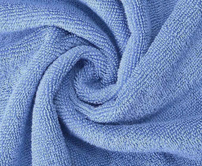 Oakias Premium Towel Set 600 GSM 8 Piece Blue - 100% Ring Spun Cotton Highly Absorbent Towels Set - Super Soft Bathroom Towel Set - Hotel Quality Double Stitched Hem - Ideal for Hotels, Spa, Gyms