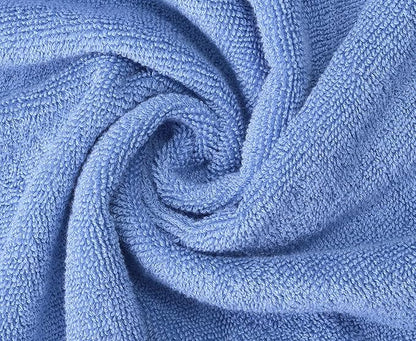 Oakias Premium Towel Set 600 GSM 8 Piece Blue - 100% Ring Spun Cotton Highly Absorbent Towels Set - Super Soft Bathroom Towel Set - Hotel Quality Double Stitched Hem - Ideal for Hotels, Spa, Gyms