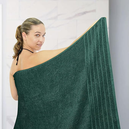 Tens Towels Pack of 1 Jumbo Bath Sheet 40 x 80 Inches, Extra Large & Light Weight, Quicker to Dry, 100% Cotton, Super Soft & Absorbent, Perfect to Wrap Yourself in, Hunter Green