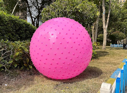 Large Sensory Massage Ball for Kids, 33.5" 85cm Pink Bouncy Exercise Ball for Toddlers, Big Inflatable Balls with Tactile Spikes, Outdoor Giant Yoga Balls, Large Beach Ball (pink1)