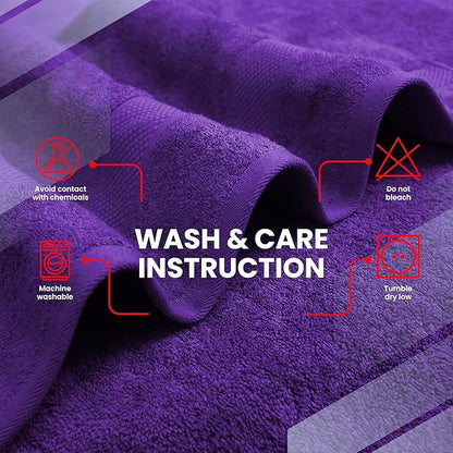 Infinitee Xclusives– Luxury Bath Sheets Towels – 2 Pack 600 GSM (35X70 Inches)– 100% Ring Spun Cotton Large Bath Towels for Bathroom (Profound Purple, Bath Sheet Pack of 2)