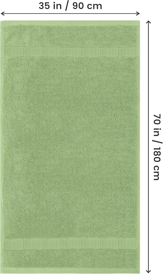 Utopia Towels Luxurious Jumbo Bath Sheet 2 Piece, 600 GSM, 35 by 70 Inches, 100% Ring Spun Cotton, Highly Absorbent and Quick Dry Extra Large Bath Towel, Super Soft Towel, Sage Green