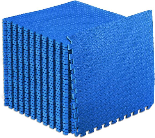 ProsourceFit Puzzle Exercise Mat ½ in, EVA Interlocking Foam Floor Tiles for Home Gym, Mat for Home Workout Equipment, Floor Padding for Kids