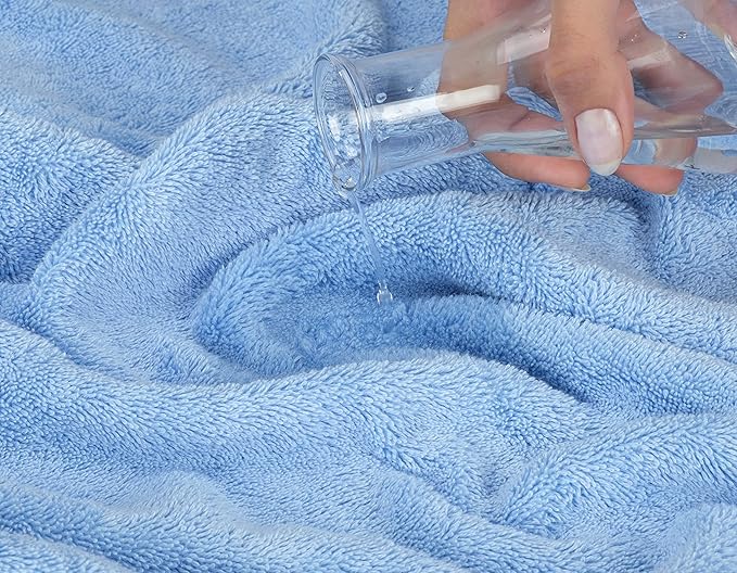 American Soft Linen Oversized Bath Sheet 40x80 Extra Large for Bathroom, 600 GSM 100% Cotton Turkish Jumbo Bathsheet Towels for Adults, Sky Blue Bath Sheet
