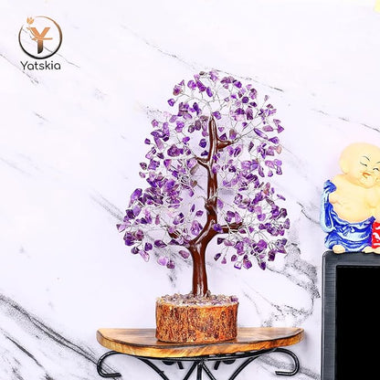 YATSKIA Amethyst Tree -Amethyst Tree of Life, Chakra Tree, Chakra Tree of Life, Healing Crystals, Money Tree, Spiritual Decor for Home, Gemstones and Crystals
