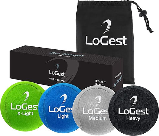 Logest Hand Stress Ball - Stress Reliever and Hand Exercise Ball - Available in 5 Levels