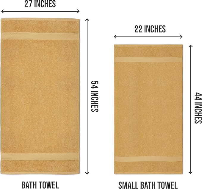 Utopia Towels 6 Pack Small Bath Towel Set, 22 by 44 Inches, 500 GSM 100% Ring Spun Cotton, Lightweight and Highly Absorbent Quick Drying Premium Towels for Hotel, Spa and Bathroom, Beige