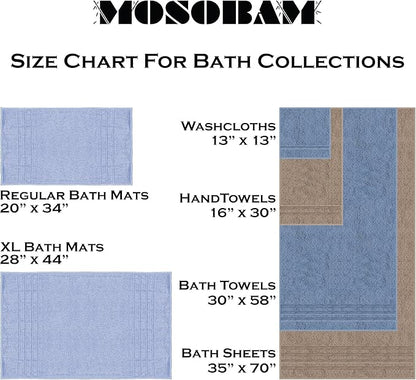 Mosobam Luxury Turkish Set of 4 Bath Towels 30X58 Charcoal Gray (Dark Grey) 700 GSM Bamboo Viscose & Aegean Turkish Combed Cotton