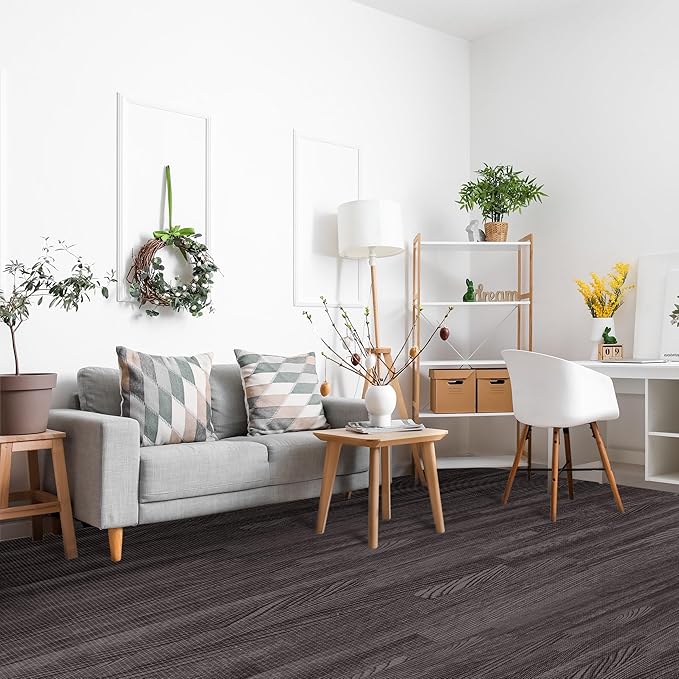 Sorbus Wood Grain Floor Tiles Foam Mat EVA Interlocking Mats Tile 3/8-Inch Thick Flooring Wood Puzzle Exercise Mats w/Borders - Home Playroom Basement, Apartment, Trade Show, Baby, Dance