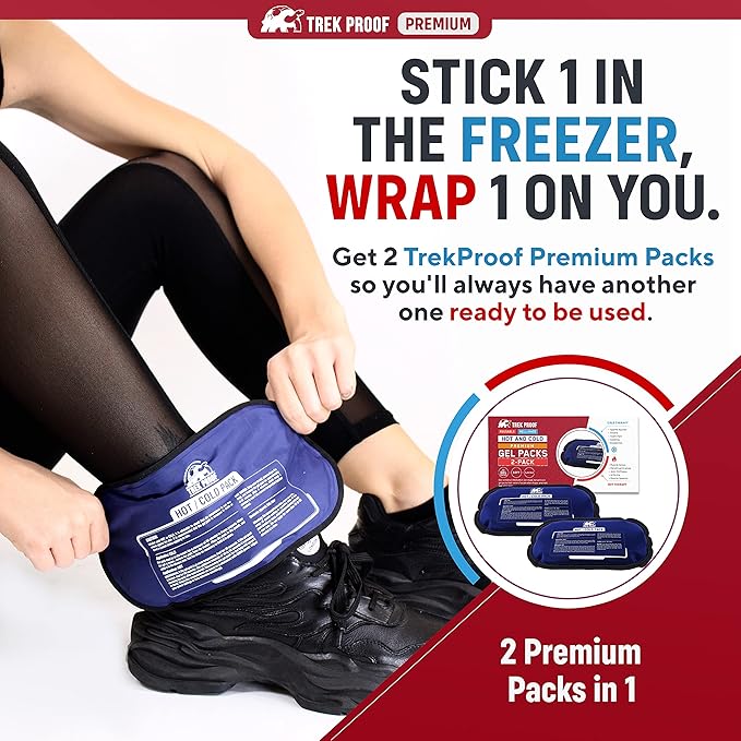 Ice Pack – Reusable Hot and Cold Therapy Gel Wrap Support Injury Recovery, Alleviate Joint and Muscle Pain – Rotator Cuff, Knees, Back & More (Gel Packs (2) Without Wrap)