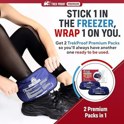 Ice Pack – Reusable Hot and Cold Therapy Gel Wrap Support Injury Recovery, Alleviate Joint and Muscle Pain – Rotator Cuff, Knees, Back & More (Gel Packs (2) Without Wrap)