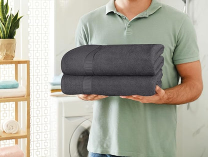 Utopia Towels - Luxurious Jumbo Bath Sheet 8 Piece - 600 GSM (35X70 Inches) 100% Ring Spun Cotton - Highly Absorbent and Quick Dry Extra Large Bath Towel - Super Soft Hotel Quality Towel (Grey)