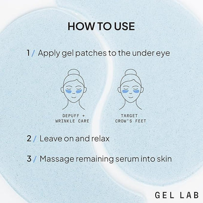 REGLOW Hyaluronic Acid & Caffeine Korean Skincare Eye Patches for Puffy Eyes, Dark Circles, and Wrinkles - Hydrating Under Eye Mask - 60 Gel Patches