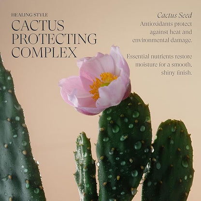 L'ANZA Healing Style Smoother Balm, New & Improved Keratin Hair Treatment & Hair Straightener Serum, Heat Protection & Anti Frizz Formula, for Curly, Frizzy & Wavy Locks