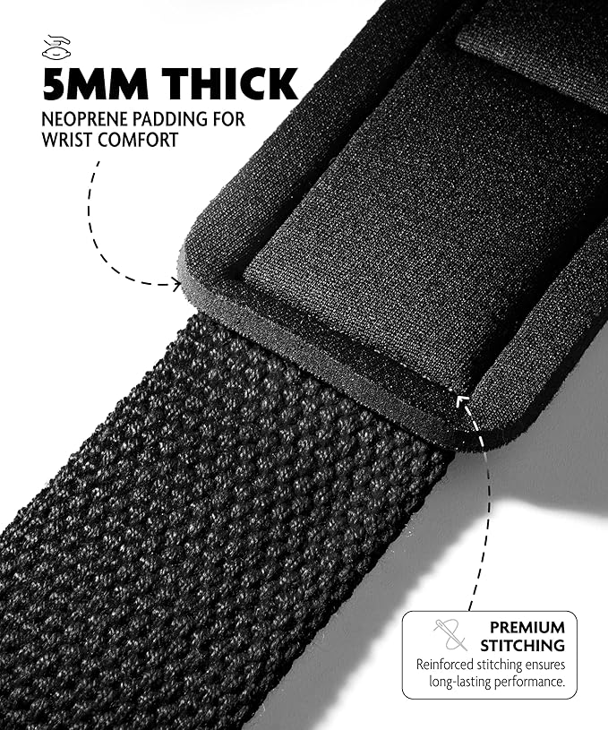 DMoose Fitness Lifting Straps 24" (Pair) - 5mm Padded Durable Wrist Straps for Weightlifting & Powerlifting - Cotton Lifting Strap with Silicone Grip for Men & Women - Deadlift Strap for Gym Workout
