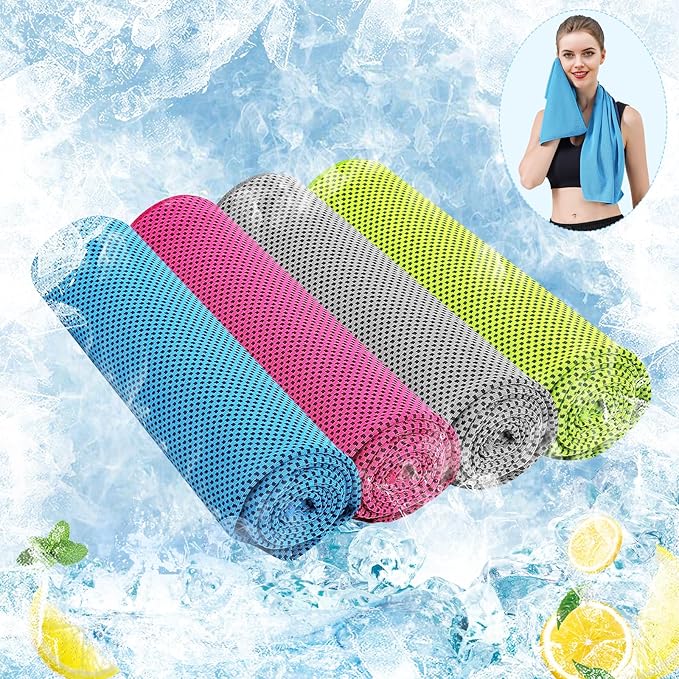 Cooling Towels for Neck/Face Ice Towel Cooling Neck Wraps for Hot Weather Sweat Towels Microfiber Chilly Towel cold Rags Soft Breathable Quick Dry for Indoor /Outdoor/Yoga/ Gym/Working out（40''x12''）
