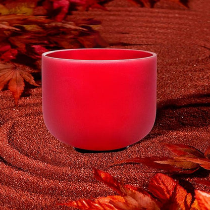 ALIOTH 6“ Red C Note Crystal Singing Bowl Root Chakra with Suede Mallet for Meditation, Yoga, Chakra Healing & Sound Therapy
