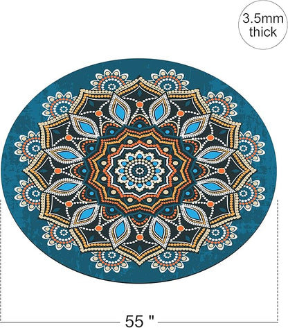 Round Meditation Pilates Yoga Mat Luxury Suede Large Yoga Mat Natural Rubber Non-Slip Base is ery Suitable for Meditation, Stretching, Yoga Environmental Protection, Fitness Exercise, Home and Outdoor. 140CM Diameter