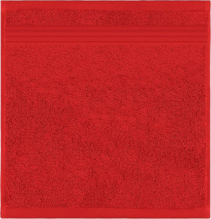 American Veteran Towel, 100% Cotton Turkish Washcloths for Bathroom Essentials 4 Pack, Soft Absorbent Wash Cloths Quick Drying Small Towels Washrags, Red