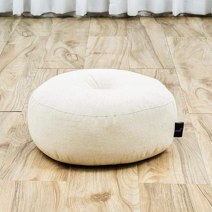 Leewadee Meditation Cushion Set – 1 Small Zafu Yoga Pillow and 1 Small Roll-Up Zabuton Mat Filled with Kapok