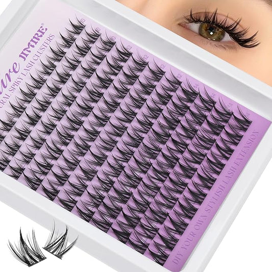Manga Lash Clusters Natural Eyelash Clusters C Curly 10-14MM Fairy Cluster Eyelash Extensions with Spikes 110Pcs Wispy Individual Lashes Clusters DIY Natural Eyelashes Clusters at Home