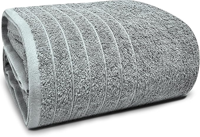 Tens Towels Pack of 1 Jumbo Bath Sheet 40 x 80 Inches, Extra Large & Light Weight, Quicker to Dry, 100% Cotton, Super Soft & Absorbent, Perfect to Wrap Yourself in, Cool Grey