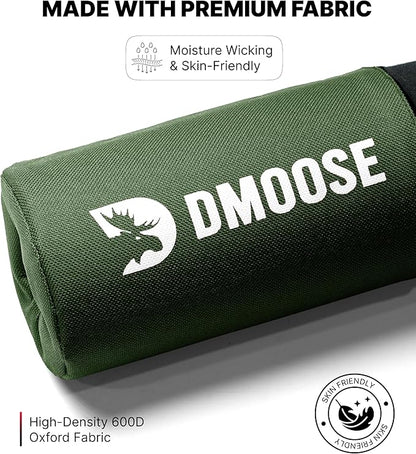 DMoose Fitness Barbell Pad for Hip Thrust, Squat & Lunges - Non-Slip Thick Foam Cushion for Neck and Back Support with Two Straps - Hip Thrust Pad for Leg Day - Fits All Olympic Bars and Smith Machine