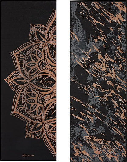 Gaiam Yoga Mat - Premium 6mm Print Reversible Extra Thick Non Slip Exercise & Fitness Mat for All Types of Yoga, Pilates & Floor Workouts (68" x 24" x 6mm Thick)