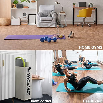 Twira Yoga Mat Storage Racks, Home Gym Storage Rack for Foam Roller, Yoga Strap and Resistance Bands, Workout Equipment Corner Storage Organizer with Wheels