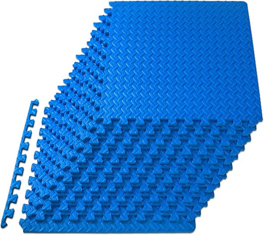 ProsourceFit Puzzle Exercise Mat ½ in, EVA Interlocking Foam Floor Tiles for Home Gym, Mat for Home Workout Equipment, Floor Padding for Kids