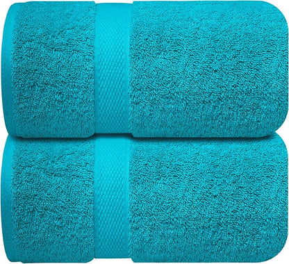 Infinitee Xclusives– Luxury Bath Sheets Towels – 2 Pack 600 GSM (35X70 Inches)– 100% Ring Spun Cotton Large Bath Towels for Bathroom (Serene Teal, Bath Sheet Pack of 2)