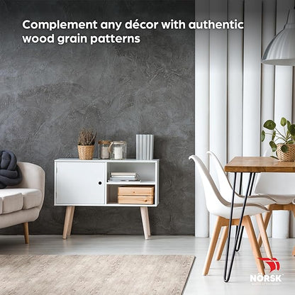 Décor by NÖRSK Reversible Interlocking Faux Wood Foam Floor Tiles, 24 X 24 X .47", 4-Pack, 16 Square Feet, Driftwood/Black