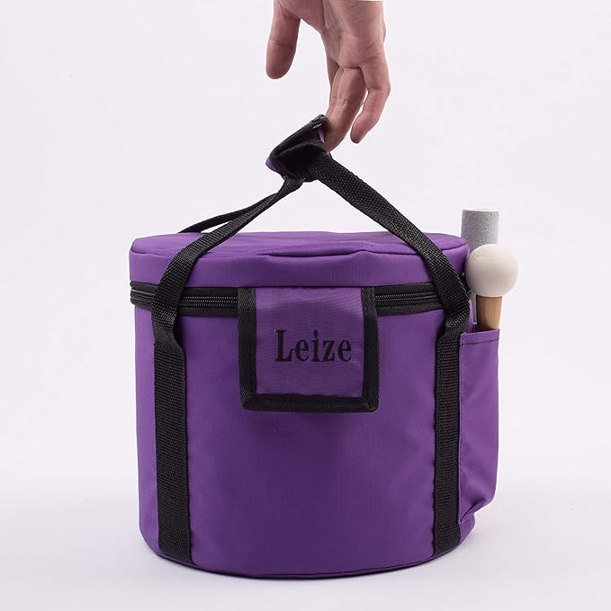 Leize Quartz Crystal Singing Bowl F Note 432 hz Heart Chakra Green 8" with Heavy Duty Carrying Case Suede Striker