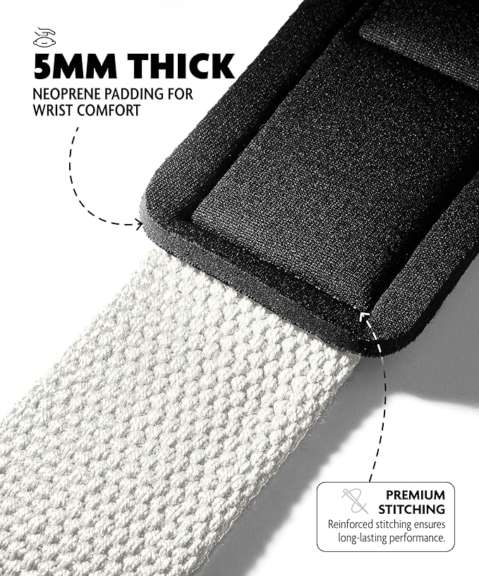DMoose Fitness Lifting Straps 24" (Pair) - 5mm Padded Durable Wrist Straps for Weightlifting & Powerlifting - Cotton Lifting Strap with Silicone Grip for Men & Women - Deadlift Strap for Gym Workout
