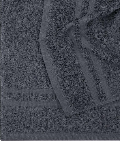 Utopia Towels Cotton Bleach Proof Salon Towel 16 by 27 inches, Bleach Safe Gym 100% Cotton Hand Towel, 24 Pack, Dark Grey