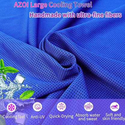 Cooling Oversized Towel Microfiber Thin Towel for Beach/Neck/Face Cool Down 80"x40"Sun Protection Ice Large Navy Blue Swimming Quick Dry Absorbent for Travel/Family/Pool/Outdoor/Yoga/ Gym/Working out