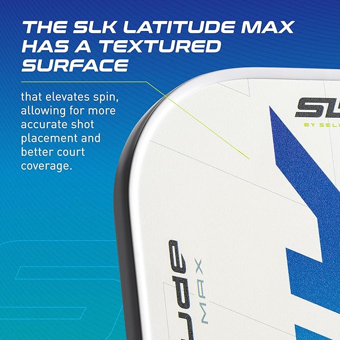 SLK Latitude 2.0 Pickleball Paddle | G4 Graphite Pickleball Paddle Face | Rev-Core+ Technology with SpinFlex Surface | Redesigned for Performance and Control