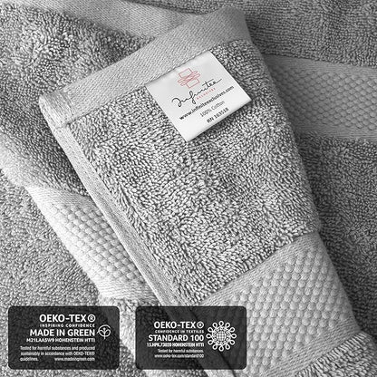 Infinitee Xclusives– Luxury Bath Sheets Towels – 2 Pack 600 GSM (35X70 Inches)– 100% Ring Spun Cotton Large Bath Towels for Bathroom (Charming Grey, Bath Sheet Pack of 2)